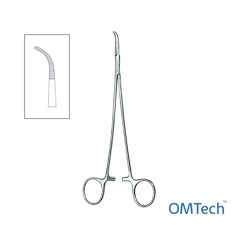 Затискач хірургічний за Overholt (Оверхольт), вигнутий, довжина 20 см INSIDEMED